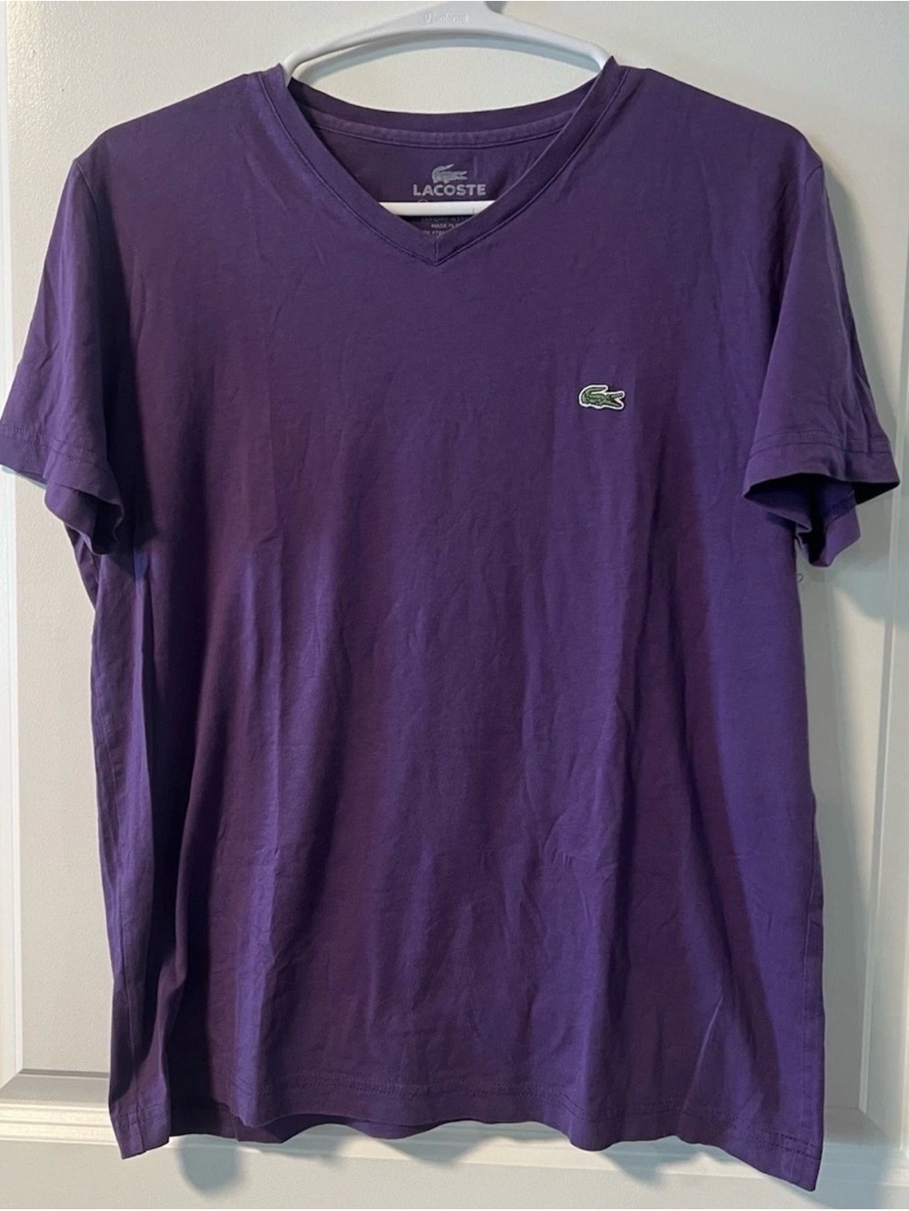 Lacoste Purple V-Neck Men's T-Shirt Lacoste
